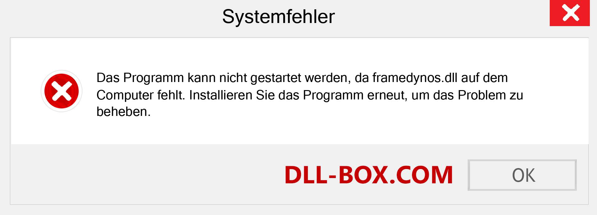 framedynos.dll-Datei fehlt?. Download für Windows 7, 8, 10 - Fix framedynos dll Missing Error unter Windows, Fotos, Bildern